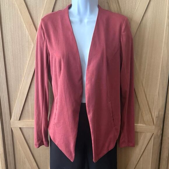 BCBGeneration Small Open Draped Blazer Jacket Rose Red Long Sleeve Workwear - Picture 1 of 12